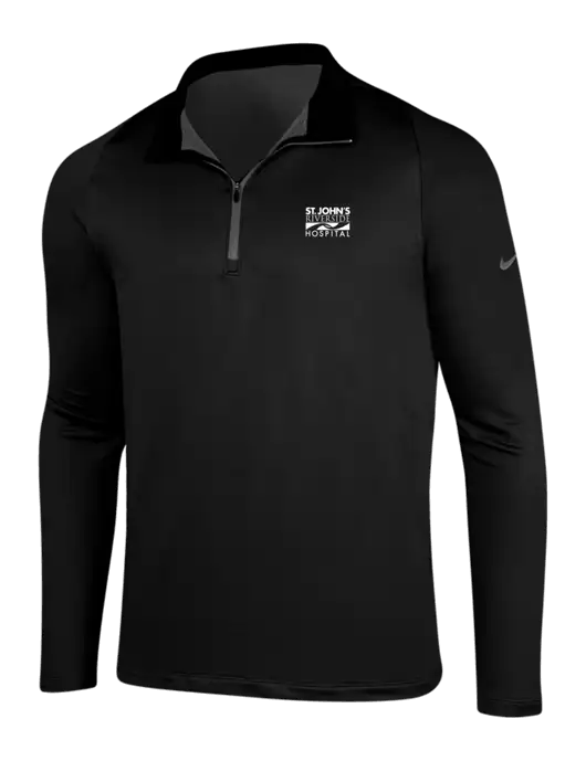 NIKE Black/Dark Grey Dry-Fit Stretch 1/2 Zip Cover-Up w/St. John's Riverside Logo