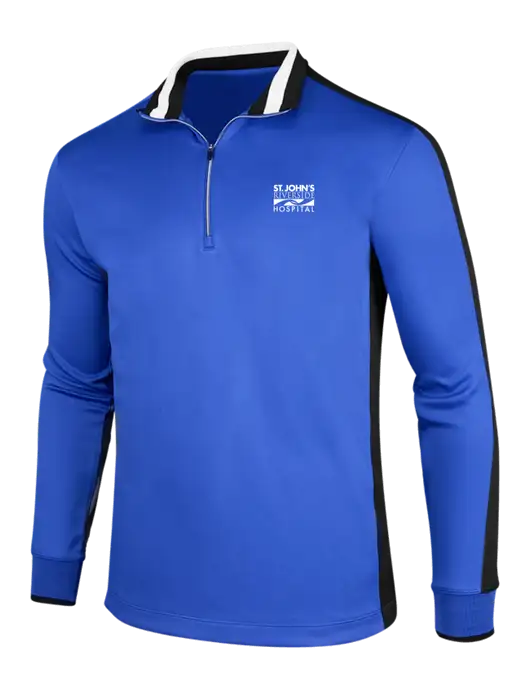 NIKE Game Royal/Black/White Dry-Fit 1/2 Zip Cover-Up w/St. John's Riverside Logo