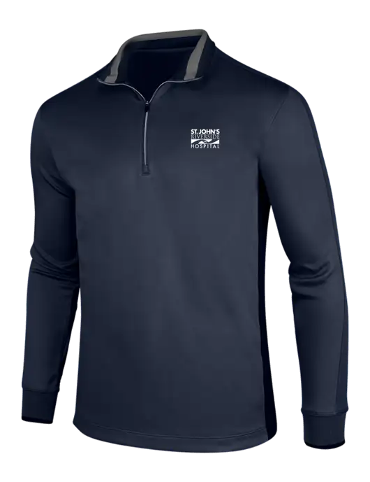 NIKE Midnight Navy Heather/Midnight Navy Dry-Fit 1/2 Zip Cover-Up w/St. John's Riverside Logo
