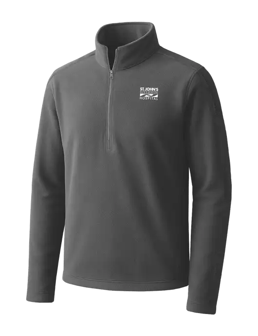 Medium Grey Microfleece 1/2 Zip Pullover w/St. John's Riverside Logo