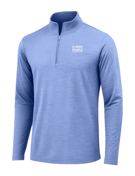 True Royal Heather Posicharge Tri-Blend Wicking 1/4 Zip Pullover w/St. John's Riverside Logo