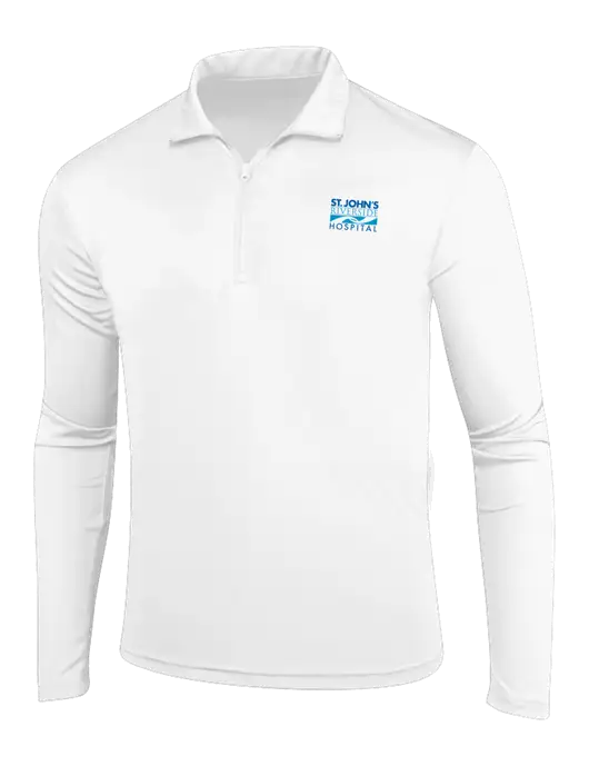 White PosiCharge Competitor 1/4 Zip Pullover w/St. John's Riverside Logo