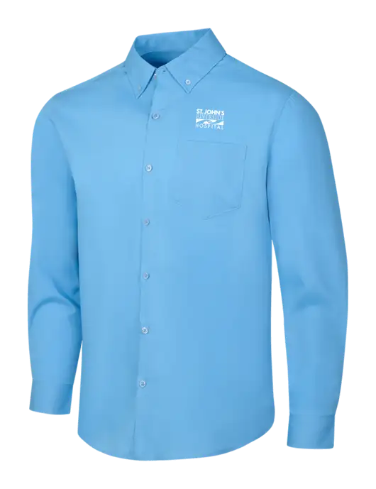 Carolina Blue Long Sleeve Carefree Poplin Shirt w/St. John's Riverside Logo