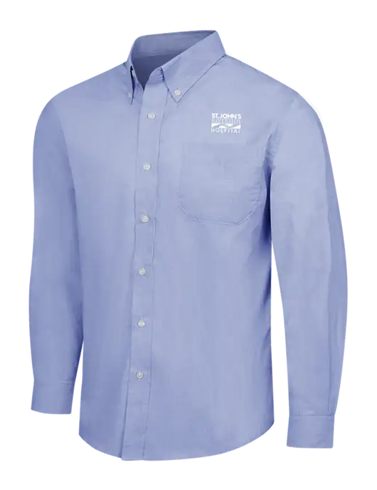 Light Slate Blue Crosshatch Easy Care Shirt w/St. John's Riverside Logo