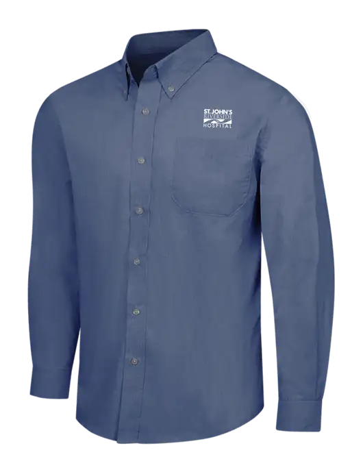 Light Navy Crosshatch Easy Care Shirt w/St. John's Riverside Logo