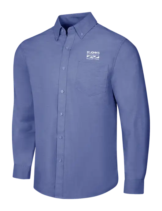 Navy SuperPro Oxford Shirt w/St. John's Riverside Logo