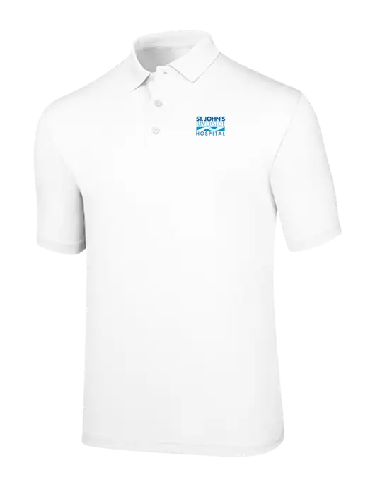 Callaway Opti-Dri White Chev Polo w/St. John's Riverside Logo