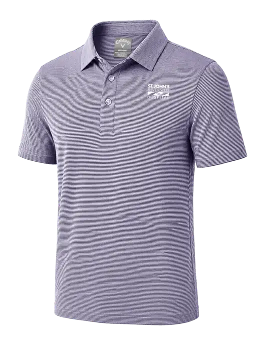 Callaway Navy Fine Line Stripe Polo w/St. John's Riverside Logo