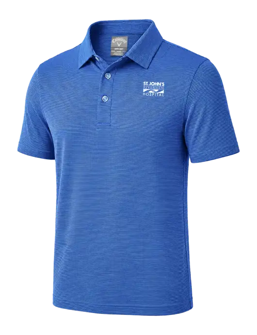 Callaway Royal Blue Fine Line Stripe Polo w/St. John's Riverside Logo