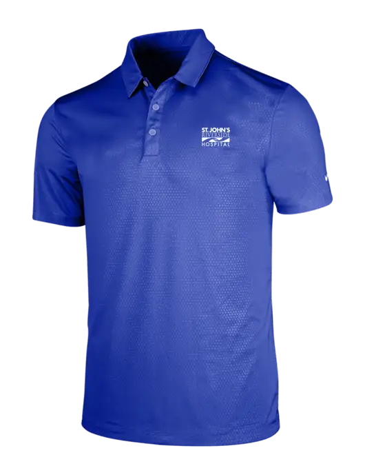 NIKE Dark Royal Dri-Fit Embossed Tri-Blade Polo w/St. John's Riverside Logo
