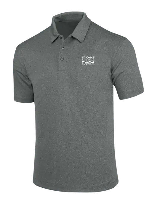 Charcoal Trace Heather Polo w/St. John's Riverside Logo
