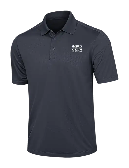 Dark Grey Diamond Textured Jacquard Polo w/St. John's Riverside Logo