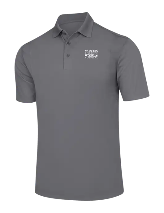Medium Grey Micropique Sport-Wick Polo w/St. John's Riverside Logo