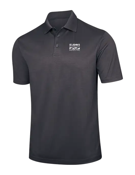 Dark Grey Performance Fine Jacquard Polo w/St. John's Riverside Logo