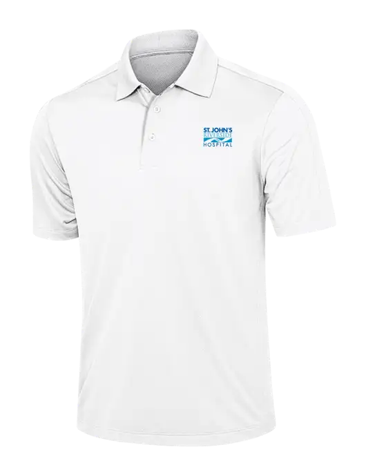 White Diamond Textured Jacquard Polo w/St. John's Riverside Logo
