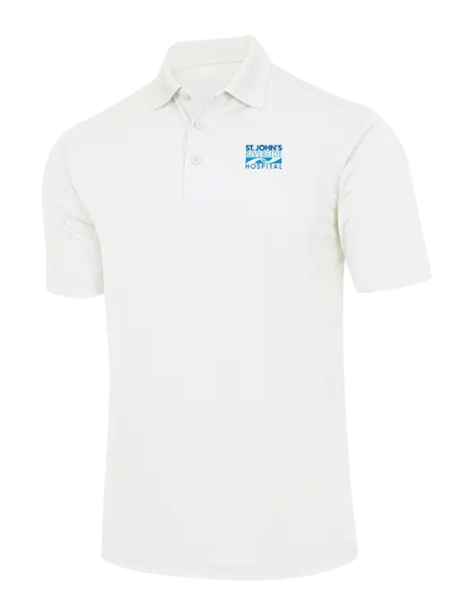 White Micropique Sport-Wick Polo w/St. John's Riverside Logo