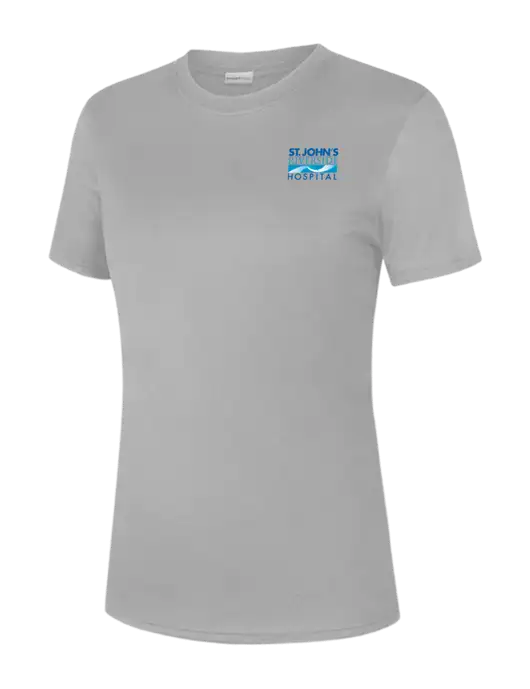  Womens Light Grey PosiCharge Competitor Tee w/St. John's Riverside Logo