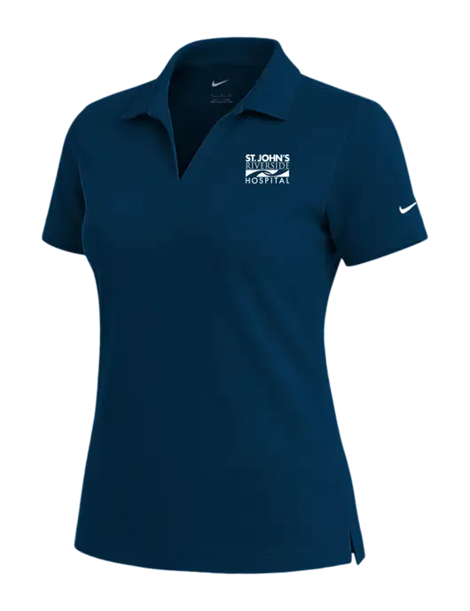 NIKE Navy Womens Dri-Fit Micro Pique Polo w/St. John's Riverside Logo