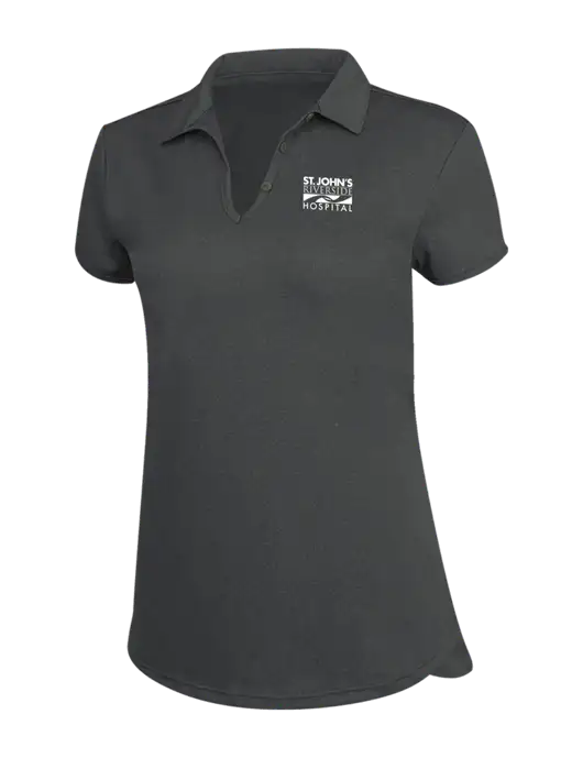 Womens Charcoal Trace Heather Polo w/St. John's Riverside Logo