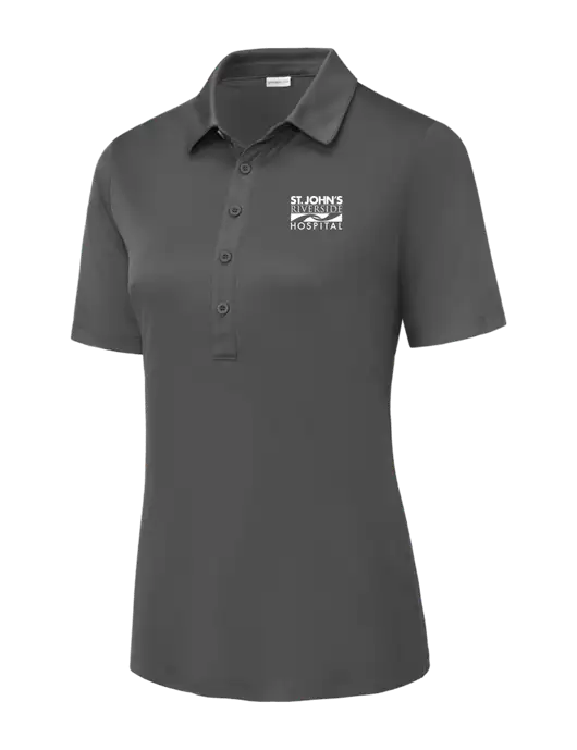 Dark Smoke Grey Womens Posi-UV Pro Polo w/St. John's Riverside Logo