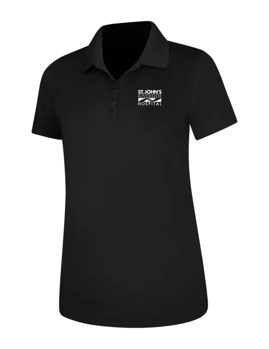 Black Womens Dry Zone UV Mesh Polo w/St. John's Riverside Logo