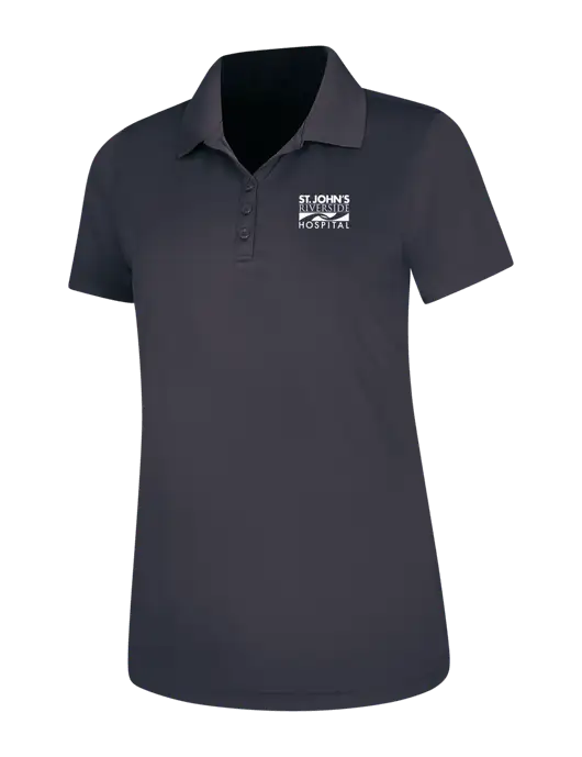Dark Grey Womens Dry Zone UV Mesh Polo w/St. John's Riverside Logo