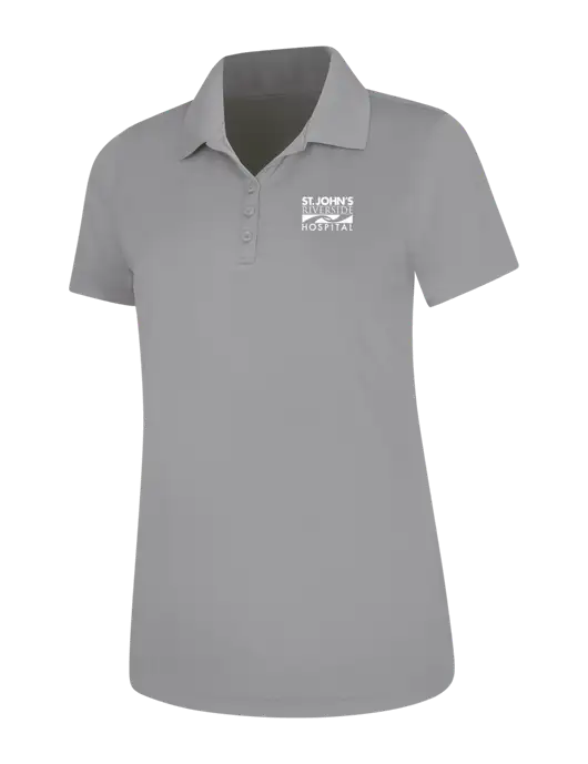 Light Grey Womens Dry Zone UV Mesh Polo w/St. John's Riverside Logo