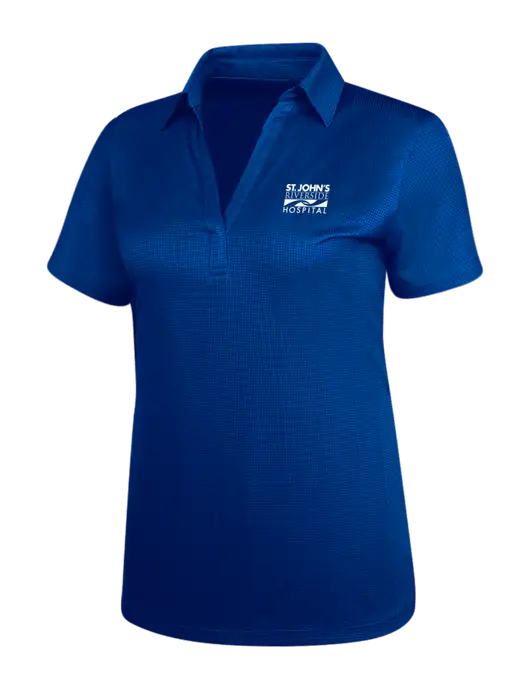 Dark Royal Blue Womens Performance Fine Jacquard Polo w/St. John's Riverside Logo