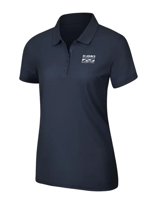 Navy Blue Womens Core Classic Pique Polo w/St. John's Riverside Logo
