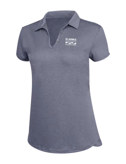 True Navy Womens Trace Heather Polo w/St. John's Riverside Logo