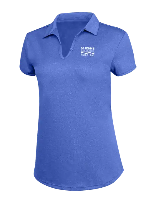 Womens Light Royal Trace Heather Polo w/St. John's Riverside Logo