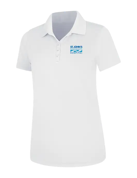 White Womens Dry Zone UV Mesh Polo w/St. John's Riverside Logo