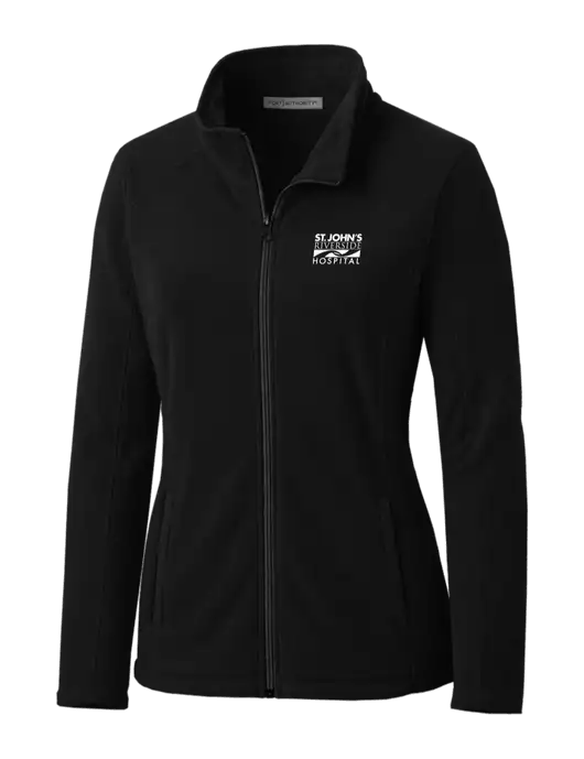 Black Womens Microfleece Jacket w/St. John's Riverside Logo