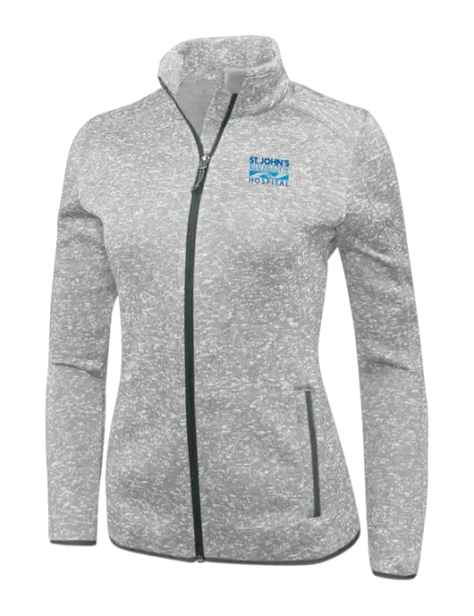 Grey Heather Womens Sweater Fleece Jacket w/St. John's Riverside Logo