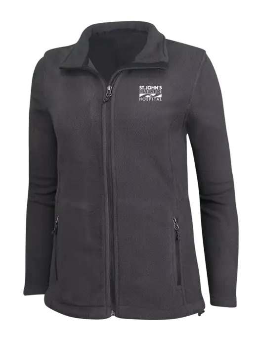 Womens Fleece Dark Grey Jacket w/St. John's Riverside Logo