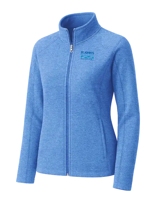 Light Royal Heather Womens Microfleece Full-Zip Jacket w/St. John's Riverside Logo