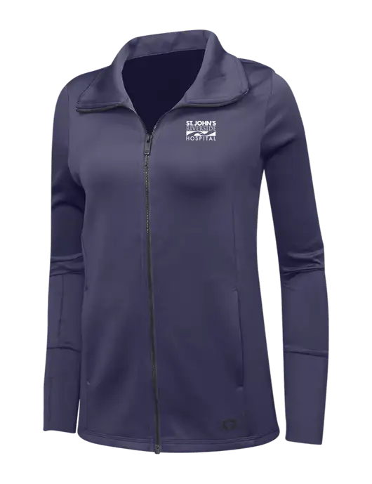 OGIO Navy Womens Endurance Modern Performance Full-Zip w/St. John's Riverside Logo