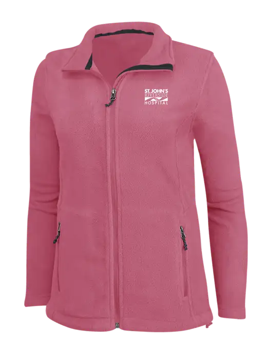 Womens Pink Fleece Jacket w/St. John's Riverside Logo