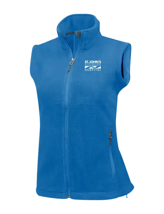 Royal Womens Fleece Vest w/St. John's Riverside Logo