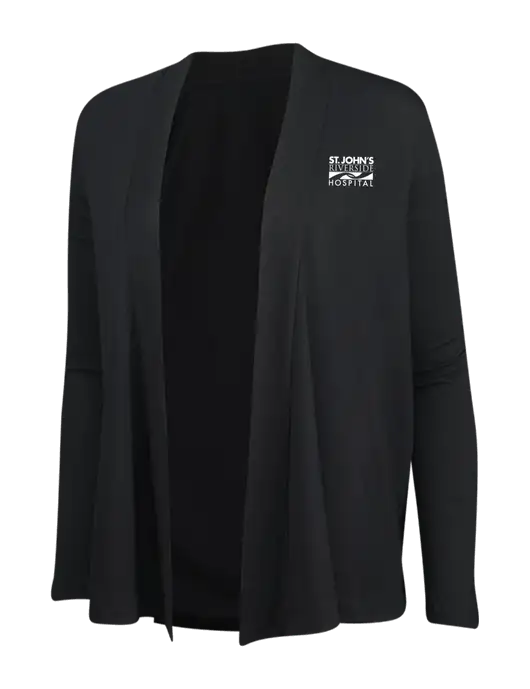 Black Womens Concept Cardigan w/St. John's Riverside Logo