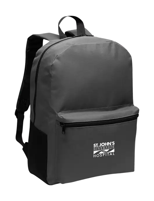 Casual Dark Charcoal Lightweight Laptop Backpack w/St. John's Riverside Logo