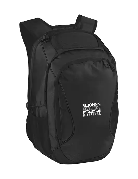 Stealth Black Laptop Backpack w/St. John's Riverside Logo
