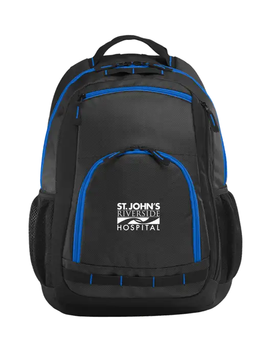 Xtreme Black/Dark Grey/Royal Blue Backpack w/St. John's Riverside Logo