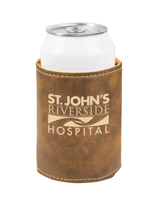 Rustic Leatherette Beverage Holder w/St. John's Riverside Logo