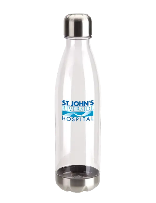 Bayside Tritan Clear 25 oz Bottle with Stainless Base and Cap w/St. John's Riverside Logo