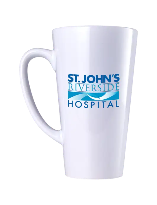 17 oz White Latte Mug w/St. John's Riverside Logo