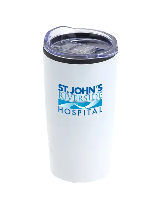Olympus White 20 oz Tumbler w/St. John's Riverside Logo