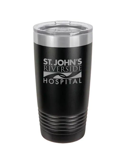 Polar Camel 20 oz Powder Coated Black Vacuum Insulated Tumbler w/St. John's Riverside Logo