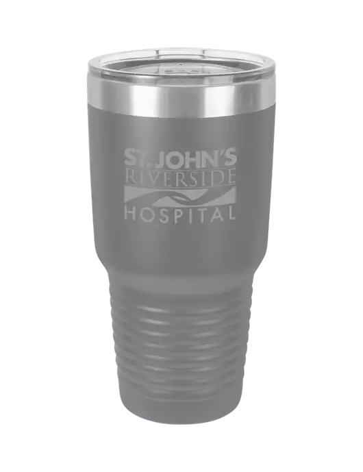 Polar Camel 30 oz Powder Coated Grey Vacuum Insulated Tumbler w/St. John's Riverside Logo