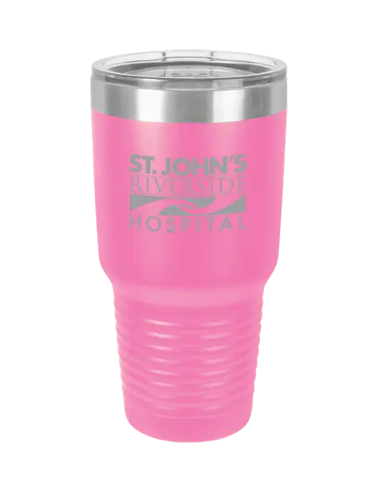 Polar Camel 30 oz Powder Coated Pink Vacuum Insulated Tumbler w/St. John's Riverside Logo